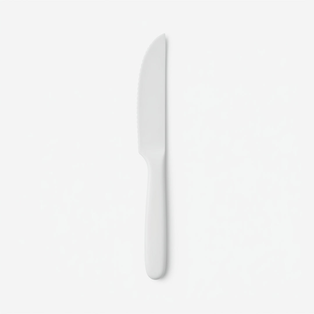 Cuchillo desechable blanco grande – Paquete x100