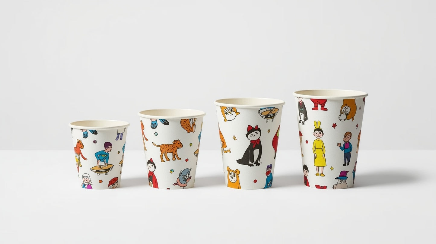 Vaso de cartón diseño animado – Paquete x50