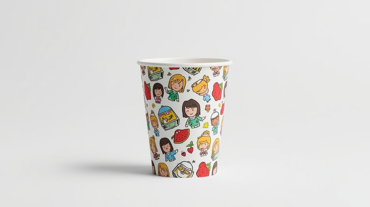 Vaso de cartón diseño animado – Paquete x50