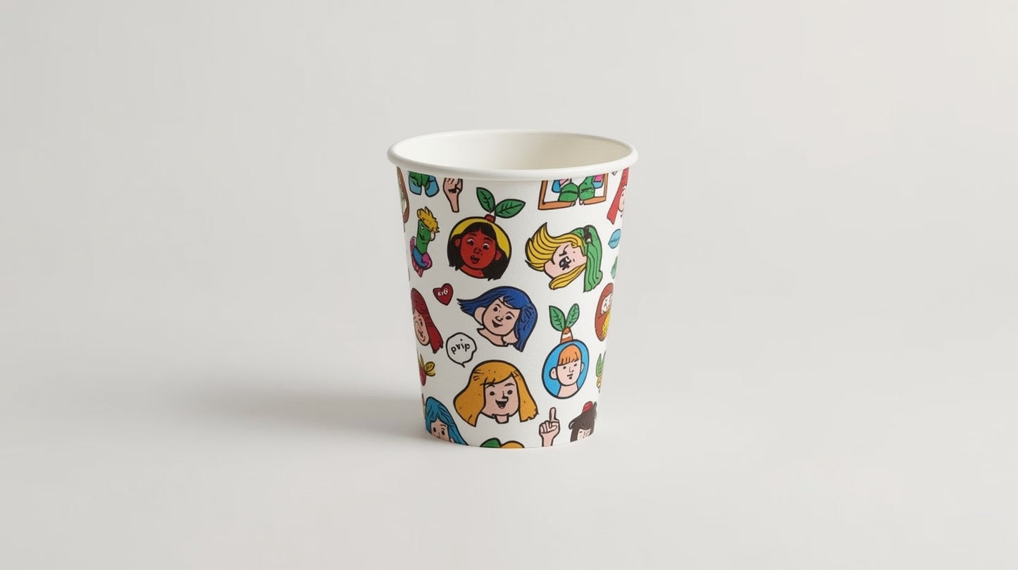 Vaso de cartón diseño animado – Paquete x50