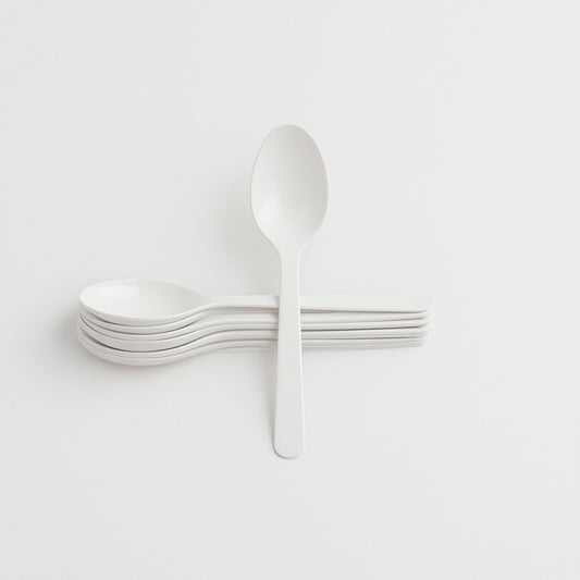Cuchara desechable blanca – Paquete x100