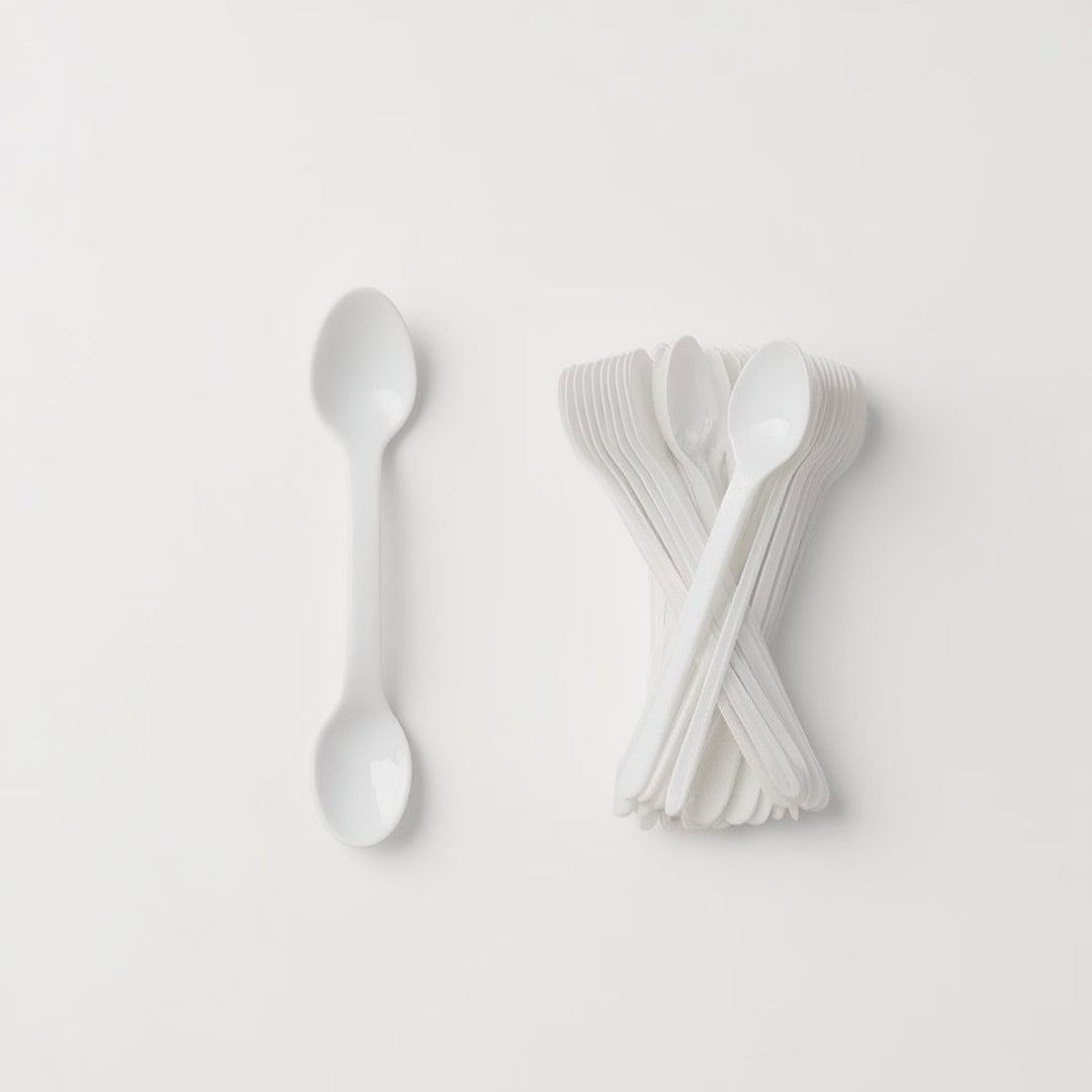 Cuchara desechable blanca – Paquete x100